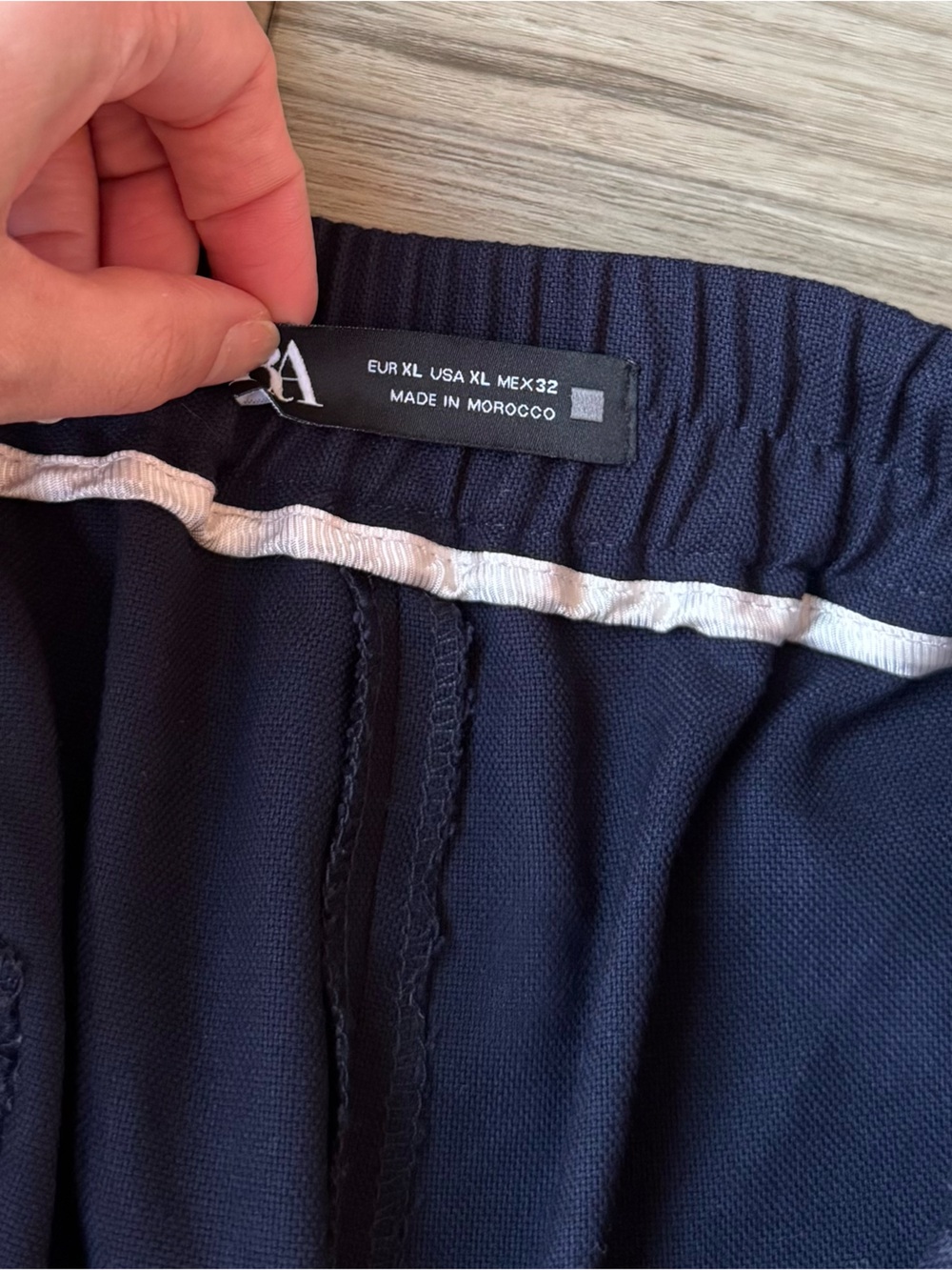 ZARA Navy Blue Elastic Waistband Trousers Size XL - Picture 4 of 4